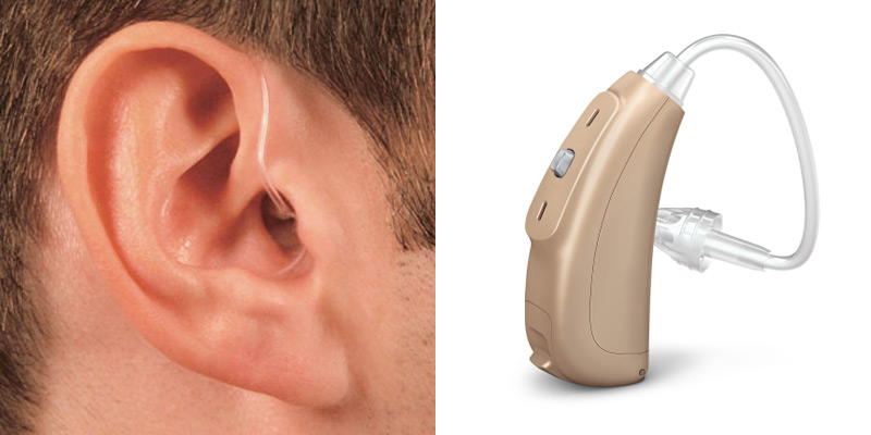 Man wearing hearing aids