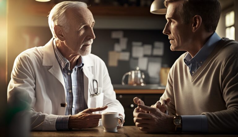 Patient speaking with doctor