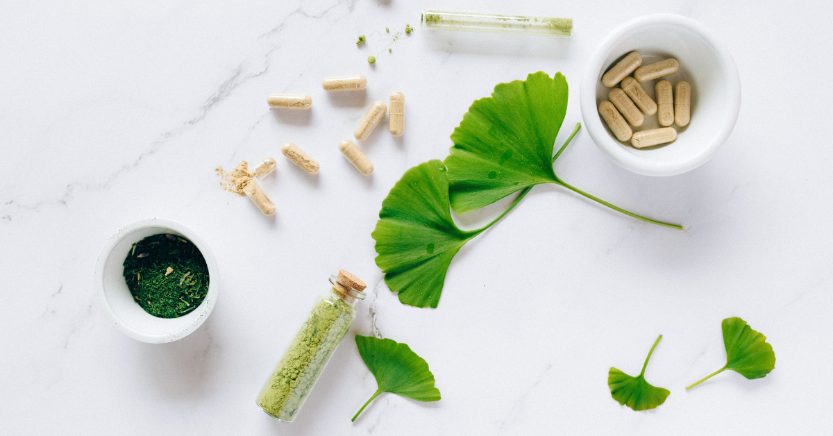 Ginkgo biloba leaves and supplements