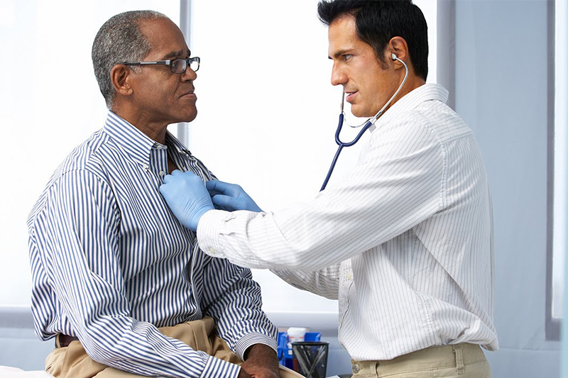 man at a doctor's appointment