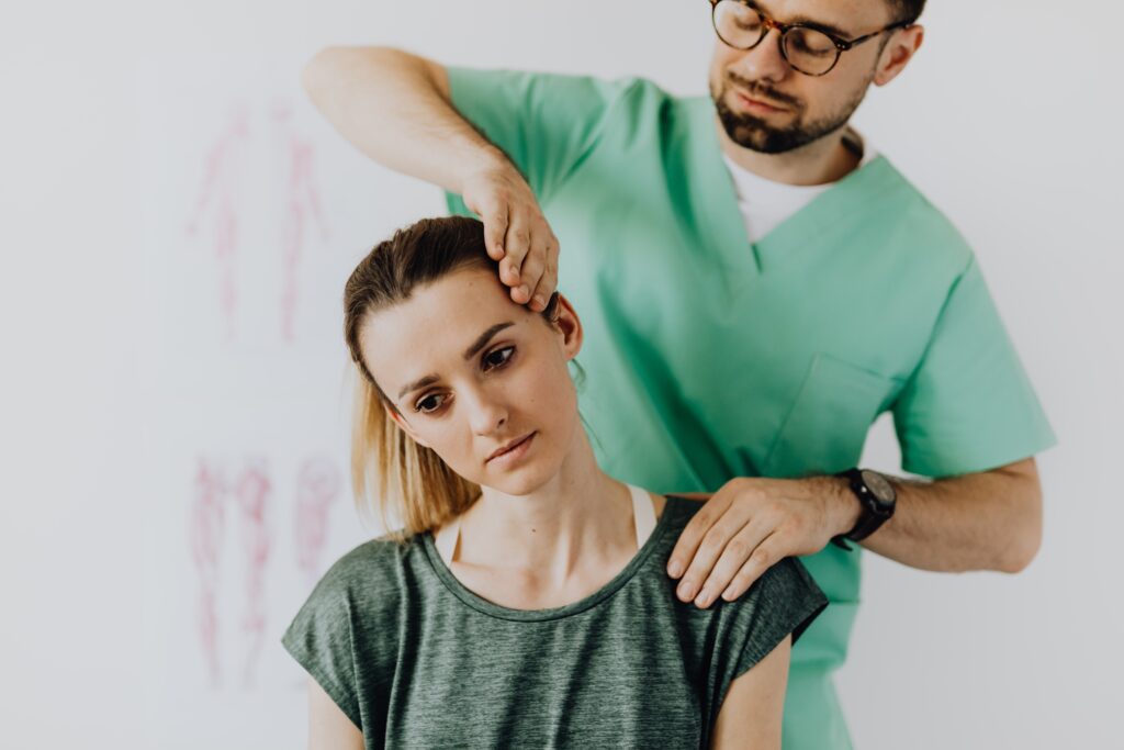 Woman receiving chiropractic care