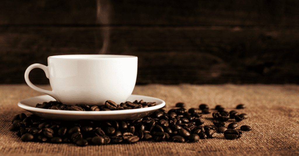 Cup of coffee with steam coming out