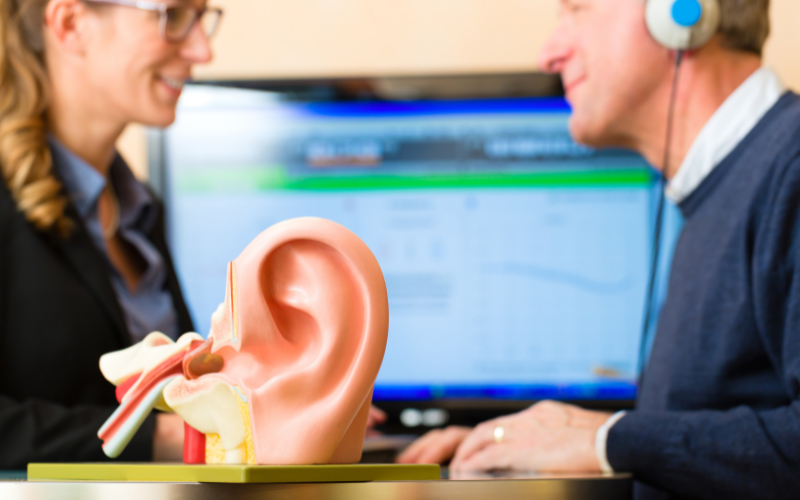 Man getting a hearing test