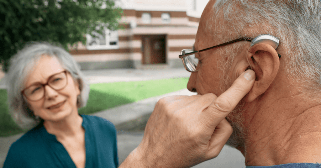 Man with hearing aids