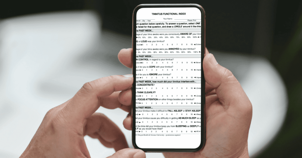 the Tinnitus Functional Index questionnaire