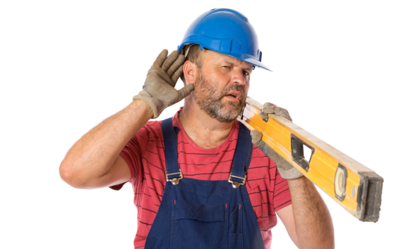 Construction worker with occupational hearing loss