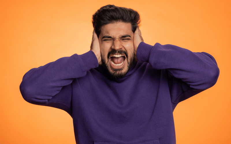 Man yelling in frustration