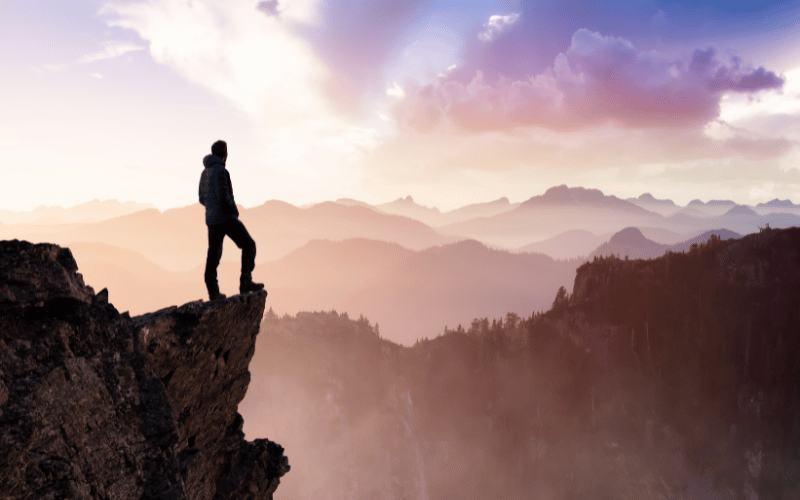 Man hiking on a mountain