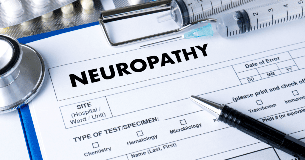 Neuropathy diagnosis sheet on a clipboard