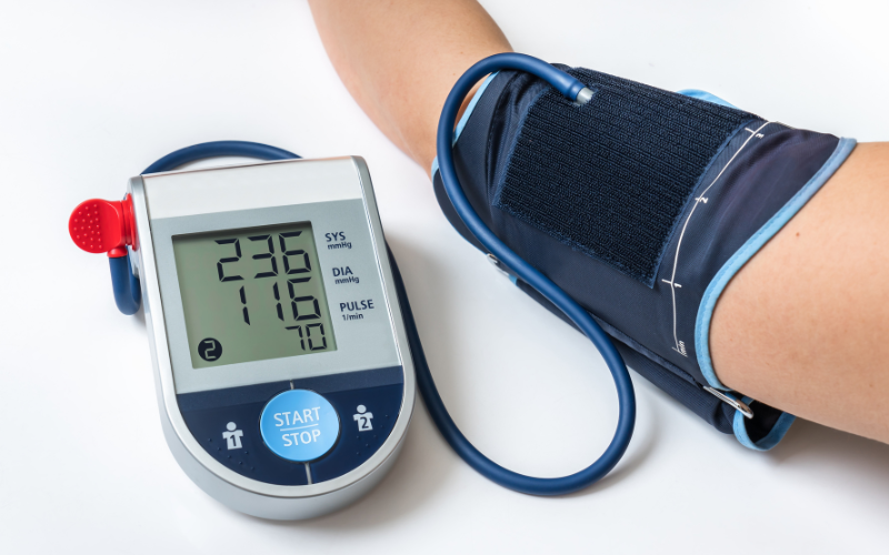 Person taking their blood pressure