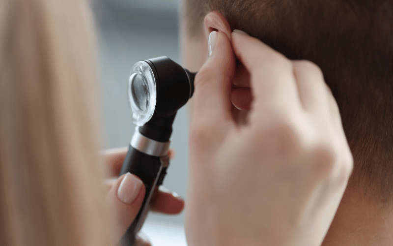 Person getting an audiological exam